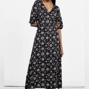 NWT DISTURBIA Moon Beam Mid Maxi Dress goth witch